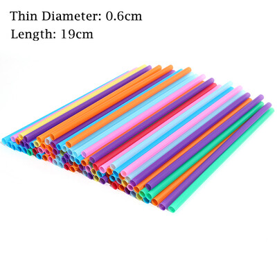 300 de buc. Paie de plastic de unică folosință colorate Paie late/subțiri de băut Suc de ceai de lapte Cocktail Paie de băutură Accesorii pentru bucătărie