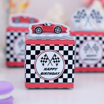 Race Car Racing Treat Boxes Τσάντες δώρου Candy wrapping Πάρτυ γενεθλίων για αγόρι Διακόσμηση Baby Shower Event Decor Festival 5 τμχ