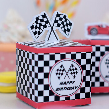 Race Car Racing Treat Boxes Τσάντες δώρου Candy wrapping Πάρτυ γενεθλίων για αγόρι Διακόσμηση Baby Shower Event Decor Festival 5 τμχ