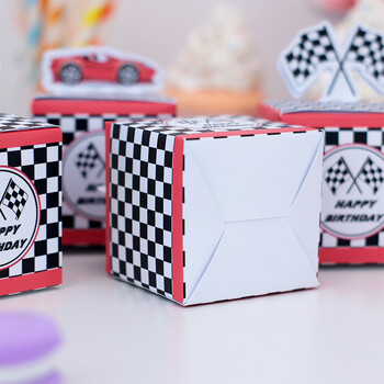 Race Car Racing Treat Boxes Τσάντες δώρου Candy wrapping Πάρτυ γενεθλίων για αγόρι Διακόσμηση Baby Shower Event Decor Festival 5 τμχ