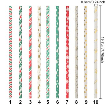25 τμχ Σπιτικά κουζίνας Γάμου για το σπίτι Προμήθειες για πάρτι Snowflake Drinking Stight Χριστουγεννιάτικα χάρτινα καλαμάκια Χριστουγεννιάτικα στολίδια μιας χρήσης