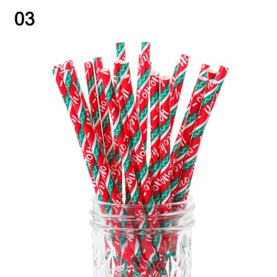 25vnt Namų virtuvės reikmenys vestuvėms vakarėlio reikmenys snaigė geriamasis šiaudelis kalėdinio popieriaus šiaudeliai vienkartiniai kalėdiniai papuošimai