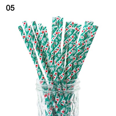 25vnt Namų virtuvės reikmenys vestuvėms vakarėlio reikmenys snaigė geriamasis šiaudelis kalėdinio popieriaus šiaudeliai vienkartiniai kalėdiniai papuošimai