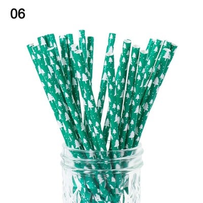 25vnt Namų virtuvės reikmenys vestuvėms vakarėlio reikmenys snaigė geriamasis šiaudelis kalėdinio popieriaus šiaudeliai vienkartiniai kalėdiniai papuošimai