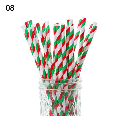 25vnt Namų virtuvės reikmenys vestuvėms vakarėlio reikmenys snaigė geriamasis šiaudelis kalėdinio popieriaus šiaudeliai vienkartiniai kalėdiniai papuošimai