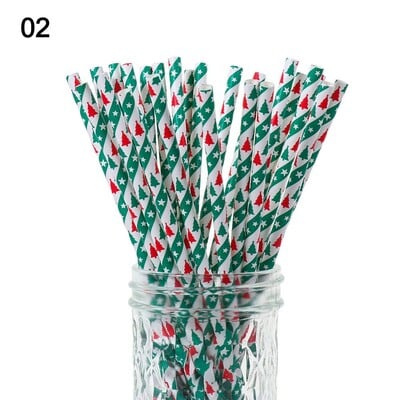 25vnt Namų virtuvės reikmenys vestuvėms vakarėlio reikmenys snaigė geriamasis šiaudelis kalėdinio popieriaus šiaudeliai vienkartiniai kalėdiniai papuošimai