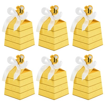 10/20 ks darčeková krabička s cukríkmi Little Bee so stuhou pre deti, chlapcov a dievčatá, narodeninové párty, dekorácie na detskú oslavu, svadobné darčeky.
