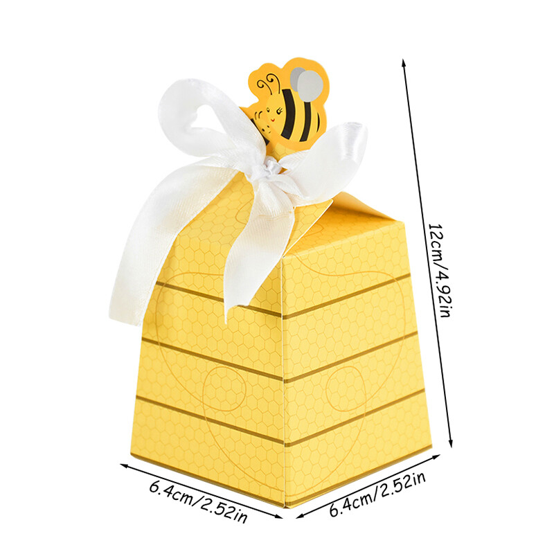 10/20 ks darčeková krabička s cukríkmi Little Bee so stuhou pre deti, chlapcov a dievčatá, narodeninové párty, dekorácie na detskú oslavu, svadobné darčeky.