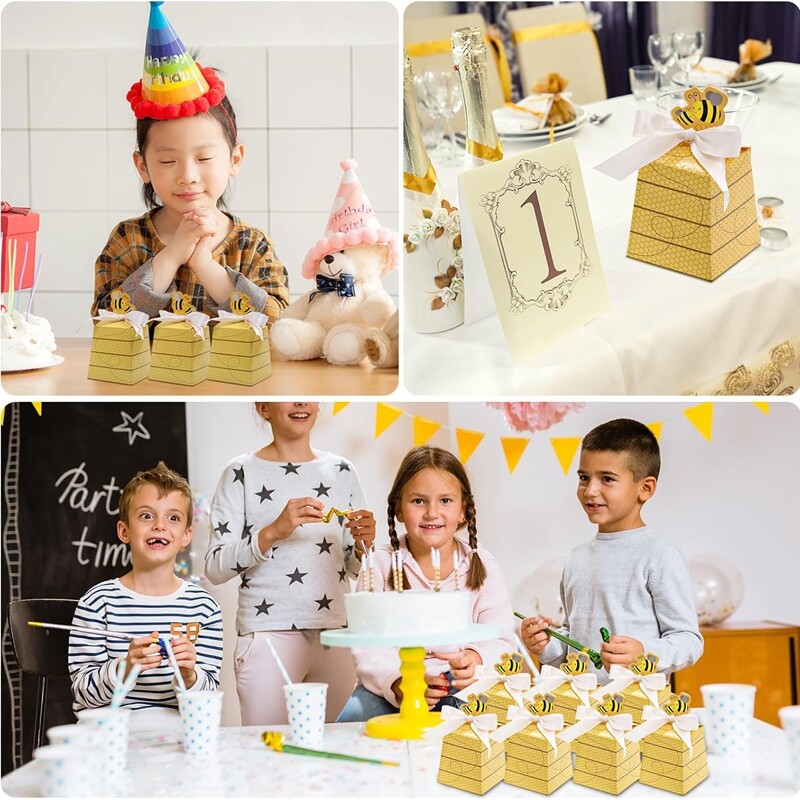 10/20 ks darčeková krabička s cukríkmi Little Bee so stuhou pre deti, chlapcov a dievčatá, narodeninové párty, dekorácie na detskú oslavu, svadobné darčeky.