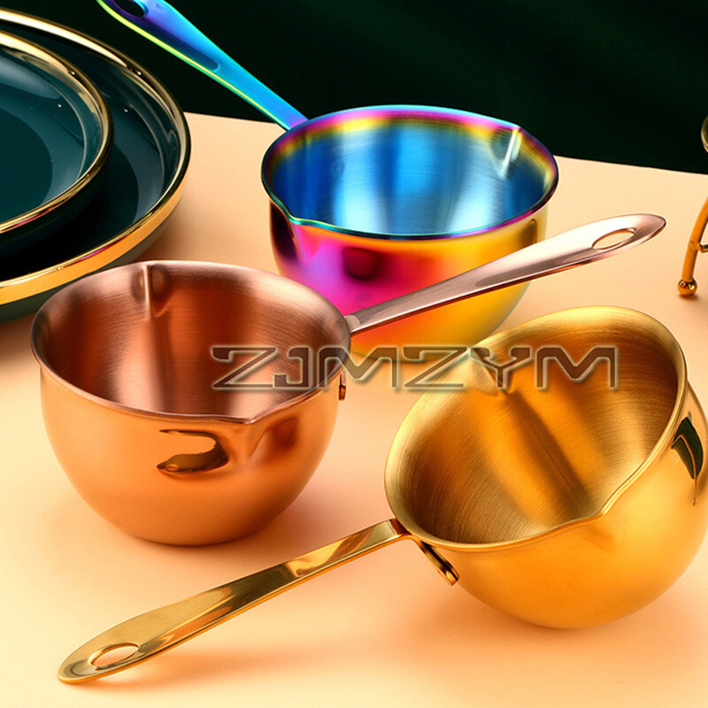 304 nerūdijančio plieno mini puodas, daugiaspalvis buitinis kaušas, trigubas dugnas, dvigubas deflektorius, karšto aliejaus indas