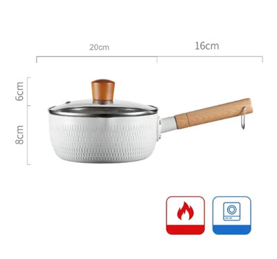 1vnt Mėlyna/Žalia/Balta neprideganti pieno puodas kūdikių maistui puodas sniego keptuvėje kepti ir kaitinti integruota indukcinė dujinė viryklė Universalus