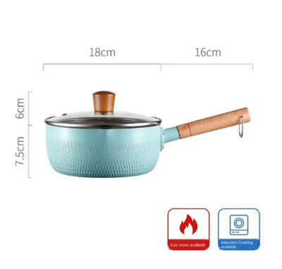 1vnt Mėlyna/Žalia/Balta neprideganti pieno puodas kūdikių maistui puodas sniego keptuvėje kepti ir kaitinti integruota indukcinė dujinė viryklė Universalus