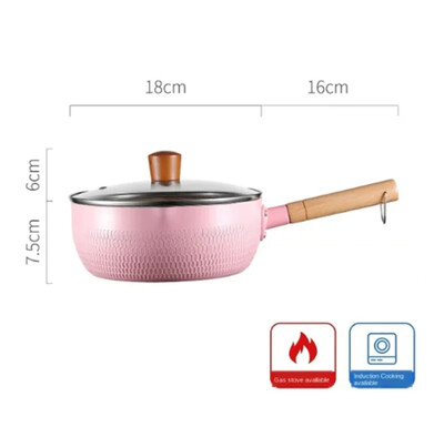 1vnt Mėlyna/Žalia/Balta neprideganti pieno puodas kūdikių maistui puodas sniego keptuvėje kepti ir kaitinti integruota indukcinė dujinė viryklė Universalus