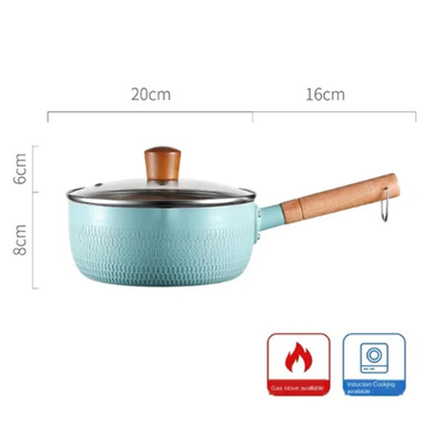 1vnt Mėlyna/Žalia/Balta neprideganti pieno puodas kūdikių maistui puodas sniego keptuvėje kepti ir kaitinti integruota indukcinė dujinė viryklė Universalus