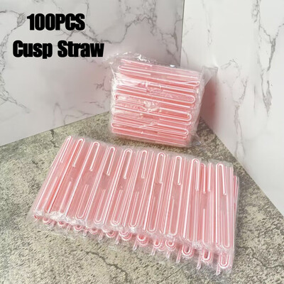 50-500gab Cusp salmu ķēdes iepakojums izliekts iesaiņots dzeramais 3,6 * 150 mm PP plāni salmiņi piena tēja dzērieni mazi salmiņi smūtiji ballīte