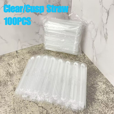 50-500gab Cusp salmu ķēdes iepakojums izliekts iesaiņots dzeramais 3,6 * 150 mm PP plāni salmiņi piena tēja dzērieni mazi salmiņi smūtiji ballīte