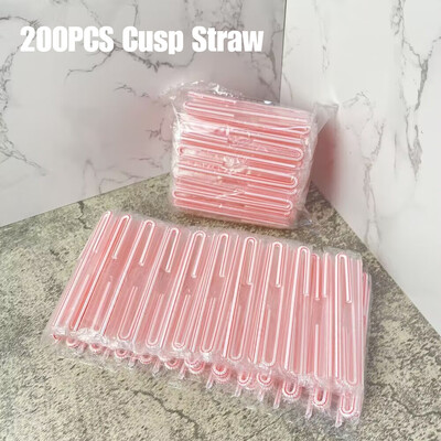 50-500gab Cusp salmu ķēdes iepakojums izliekts iesaiņots dzeramais 3,6 * 150 mm PP plāni salmiņi piena tēja dzērieni mazi salmiņi smūtiji ballīte