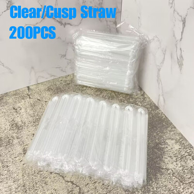 50-500gab Cusp salmu ķēdes iepakojums izliekts iesaiņots dzeramais 3,6 * 150 mm PP plāni salmiņi piena tēja dzērieni mazi salmiņi smūtiji ballīte