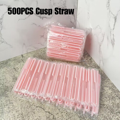 50-500gab Cusp salmu ķēdes iepakojums izliekts iesaiņots dzeramais 3,6 * 150 mm PP plāni salmiņi piena tēja dzērieni mazi salmiņi smūtiji ballīte