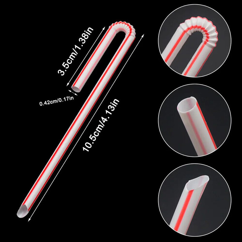 50-500gab Cusp salmu ķēdes iepakojums izliekts iesaiņots dzeramais 3,6 * 150 mm PP plāni salmiņi piena tēja dzērieni mazi salmiņi smūtiji ballīte