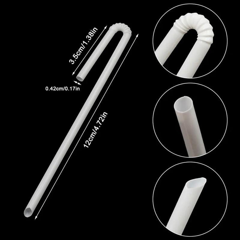 50-500gab Cusp salmu ķēdes iepakojums izliekts iesaiņots dzeramais 3,6 * 150 mm PP plāni salmiņi piena tēja dzērieni mazi salmiņi smūtiji ballīte