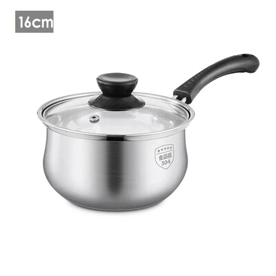 Virtuvė 304 Nerūdijančio plieno troškintuvas Pieno keptuvės sriubos indai Nelipni keptuvė su stikliniu dangteliu Virimo puodai