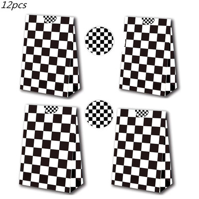 12 gab. Sacīkšu automobiļu sacīkšu kārumu kastes Dāvanu maisiņi Konfekšu iesaiņošana Dzimšanas dienas ballīte zēnam Dekorācija Baby Shower Pasākuma Festivāla dekors