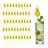 50 vnt Popierinis geriamojo šiaudelis 3D vaisių popieriaus šiaudeliai Ananasų Flamingo Dizaino Popieriaus Šiaudeliai Ekologiški perdirbami geriamieji šiaudeliai