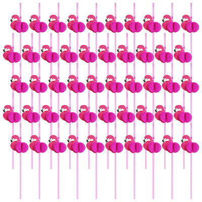 50 vnt Popierinis geriamojo šiaudelis 3D vaisių popieriaus šiaudeliai Ananasų Flamingo Dizaino Popieriaus Šiaudeliai Ekologiški perdirbami geriamieji šiaudeliai