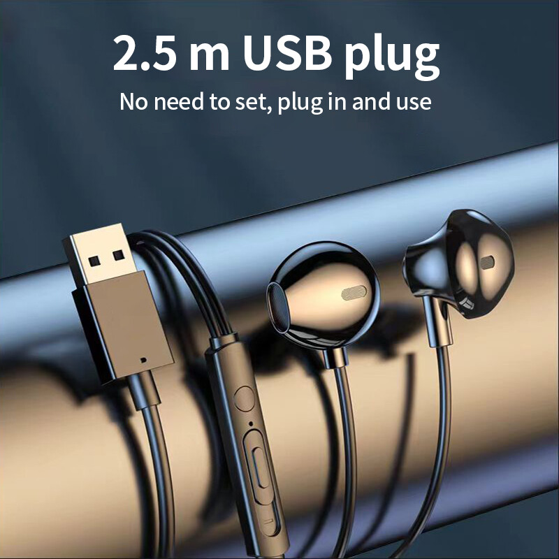 USB játék fejhallgató térhatású vezetékes fejhallgató mikrofonnal Zenei zajszűrő fülhallgató PC számítógéphez PS4 PS5 Laptop