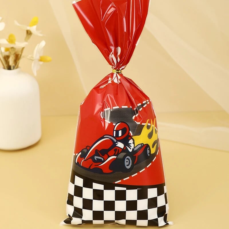 25/50 vnt. lenktyninių automobilių teminiai dovanų maišeliai, lenktyninių automobilių vakarėlių reikmenys saldainiams, dovanoms, gėrybėms, skanėstams berniukų gimtadienio vakarėliams.