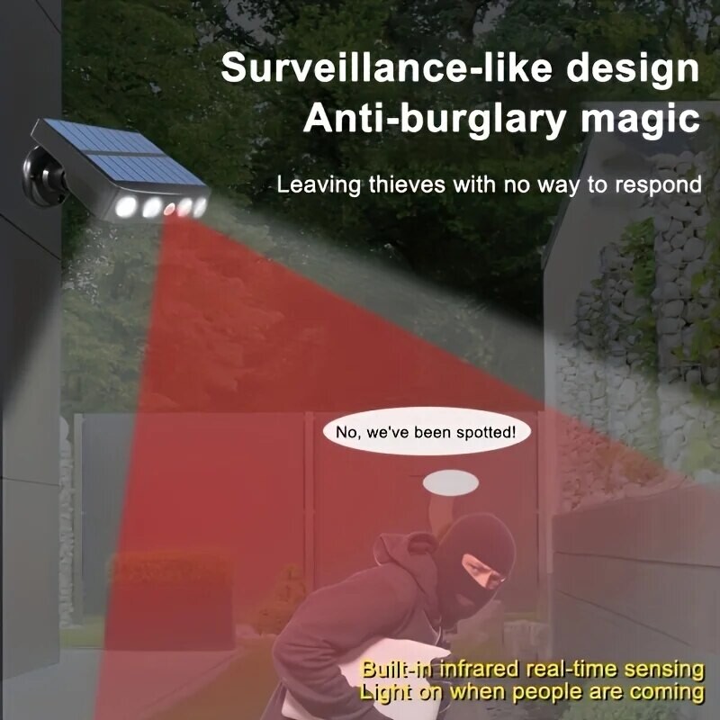 Galingi 4 LED saulės apsaugos žibintai lauko dekoro jutiklis, judesio 3 režimai Gatvės vandeniui atspari lempa sieninė naktinė darbo šviesa sodui