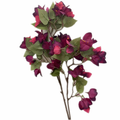 Jeden hodvábny stonka Bougainvillea glabra, umelý kvet Bougainvillea Spectabilis, konáre stromu pre svadobné kvetinové aranžmány