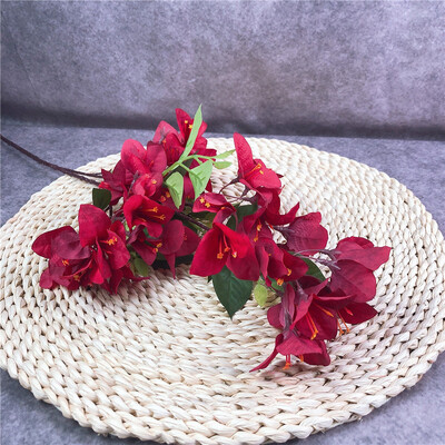 Jeden hodvábny stonka Bougainvillea glabra, umelý kvet Bougainvillea Spectabilis, konáre stromu pre svadobné kvetinové aranžmány