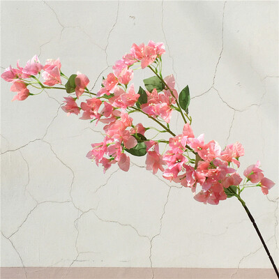 Jeden hodvábny stonka Bougainvillea glabra, umelý kvet Bougainvillea Spectabilis, konáre stromu pre svadobné kvetinové aranžmány