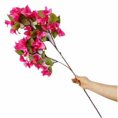 Jeden hodvábny stonka Bougainvillea glabra, umelý kvet Bougainvillea Spectabilis, konáre stromu pre svadobné kvetinové aranžmány