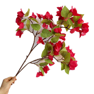 Jeden hodvábny stonka Bougainvillea glabra, umelý kvet Bougainvillea Spectabilis, konáre stromu pre svadobné kvetinové aranžmány