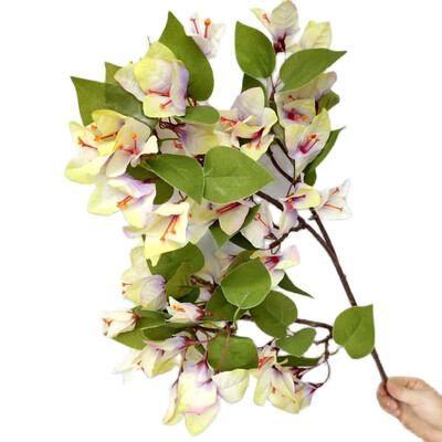 Jeden hodvábny stonka Bougainvillea glabra, umelý kvet Bougainvillea Spectabilis, konáre stromu pre svadobné kvetinové aranžmány