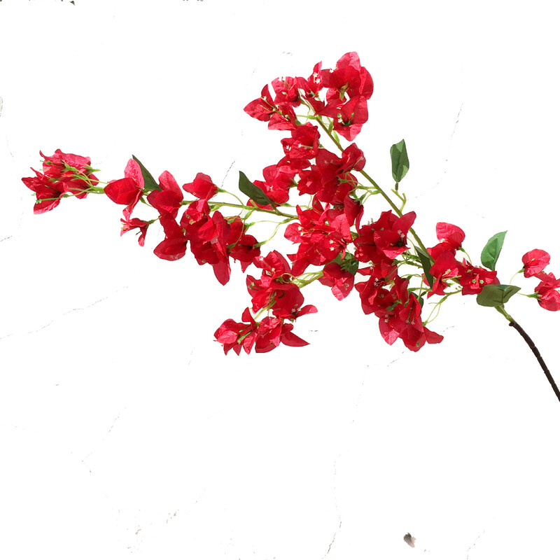 Jeden hodvábny stonka Bougainvillea glabra, umelý kvet Bougainvillea Spectabilis, konáre stromu pre svadobné kvetinové aranžmány