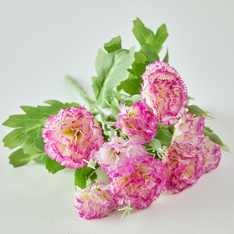 Dirbtinio šilko gėlių gvazdikų puokštė namų sodo dekoras Vestuvių laikymo gėlė Motinos dienos dovanų stalo dekoravimui