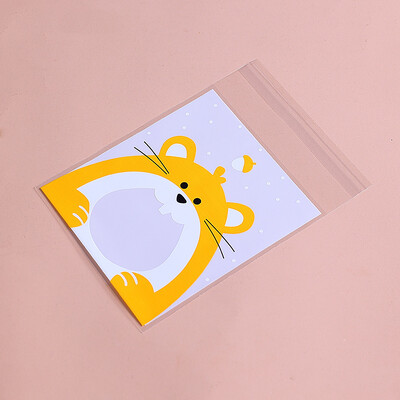 100 bucăți din plastic transparent, bomboane, biscuiți, pungi de plastic autoadezive pentru biscuiți, gustări, coacere, cadou pentru copii, bricolaj