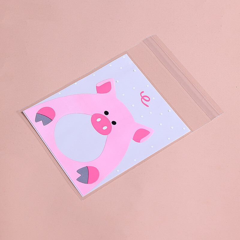 100 bucăți din plastic transparent, bomboane, biscuiți, pungi de plastic autoadezive pentru biscuiți, gustări, coacere, cadou pentru copii, bricolaj