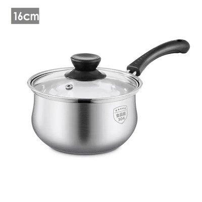 Virtuvė 304 Nerūdijančio plieno troškintuvas Pieno keptuvės sriubos indai Nelipni keptuvė su stikliniu dangteliu Virimo puodai