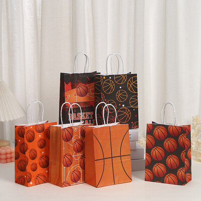6 bucăți sport, baschet, cadouri, hârtie, pungă de ambalare, pungă de bomboane, saci de cumpărături pentru copii, băiat, ziua de naștere, decorațiuni pentru petrecerea de duș.