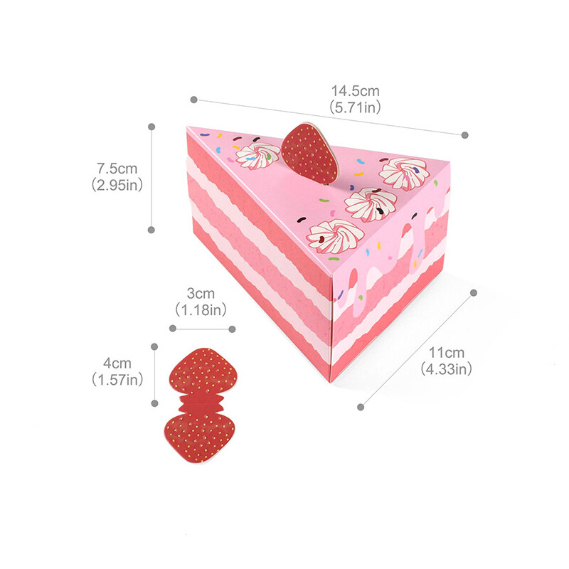 8 buc. Cutie de biscuiti pentru biscuiti in forma de tort roz Cutii de cadouri din hartie Favoruri de dus pentru bebelusi Tratament pentru copii, petrecere de aniversare, cutie de ambalare pentru desert