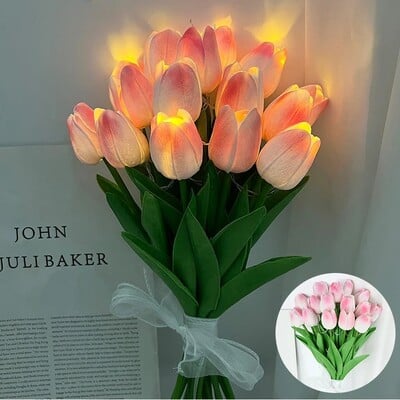 5/10 db LED tulipán művirág PU tulipán hamis virág csokor éjszakai lámpa otthoni kert dekorációhoz esküvői születésnapi ajándék