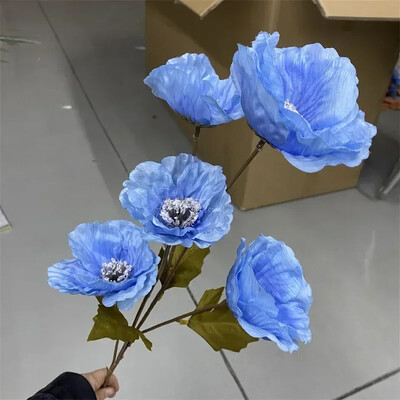 5 modeliavimas aguonų aukšta šaka Aguonų puokštė Dirbtinės dirbtinės gėlės Namai Svetainė Valgomojo stalo vestuvių dekoravimas