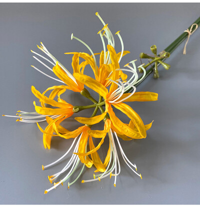 Higanbana Flower ág selyem művirágok házi kerti dekorációhoz flores mesterségeses