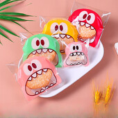 100 vnt sausainių saldainių maišelis Mielas animacinis lipnus plastikinis pakavimo maišelis, skirtas sausainių dovanų maisto pakavimui, kepimo pakuotei