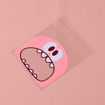 100 vnt sausainių saldainių maišelis Mielas animacinis lipnus plastikinis pakavimo maišelis, skirtas sausainių dovanų maisto pakavimui, kepimo pakuotei